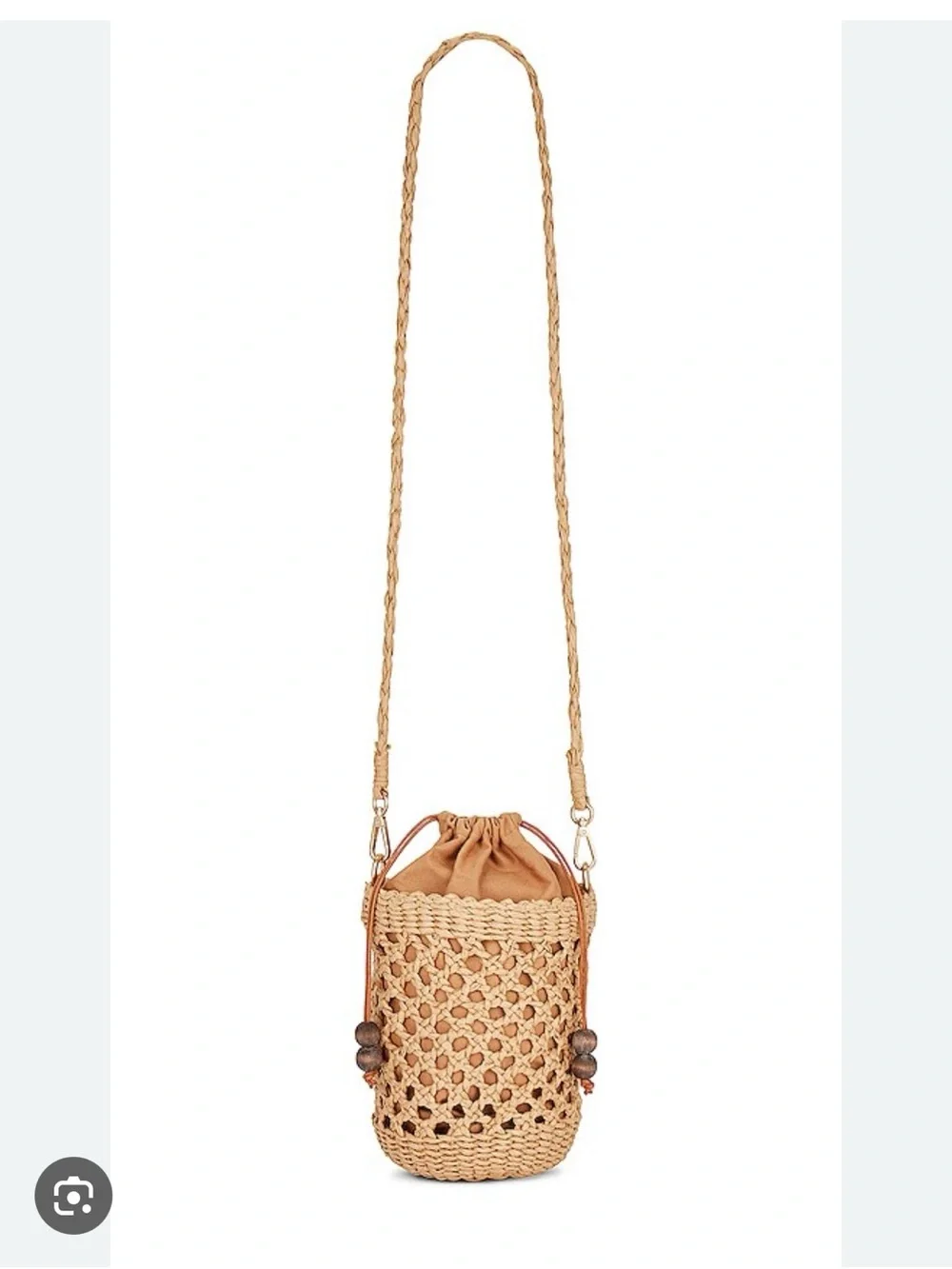 L’ space Sayulita Woven Bucket Crossbody Bag in Natural Tan